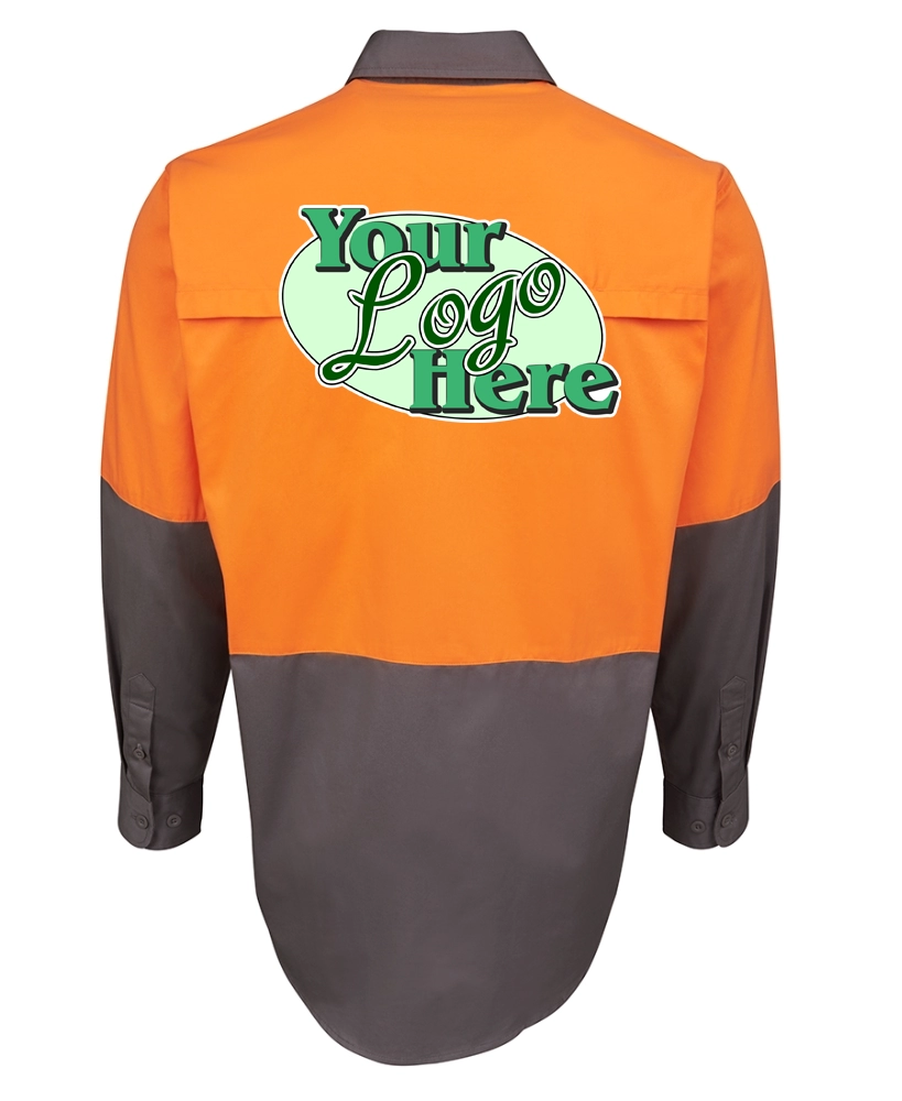 JBS 150GSM HI VIS LONG SLEEVE WORK SHIRT