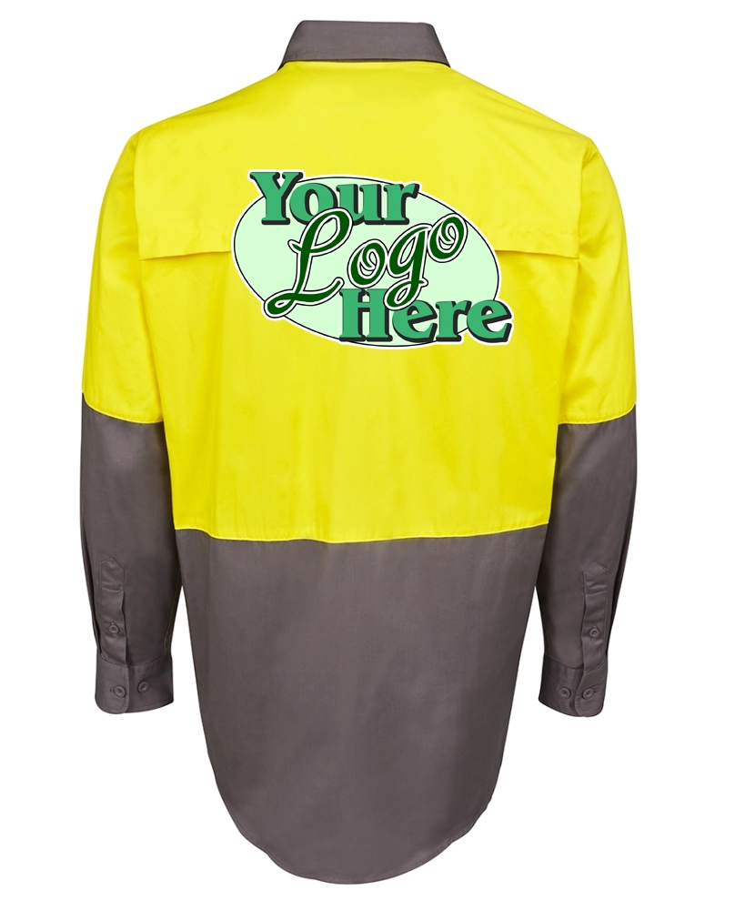 JBS 150GSM HI VIS LONG SLEEVE WORK SHIRT